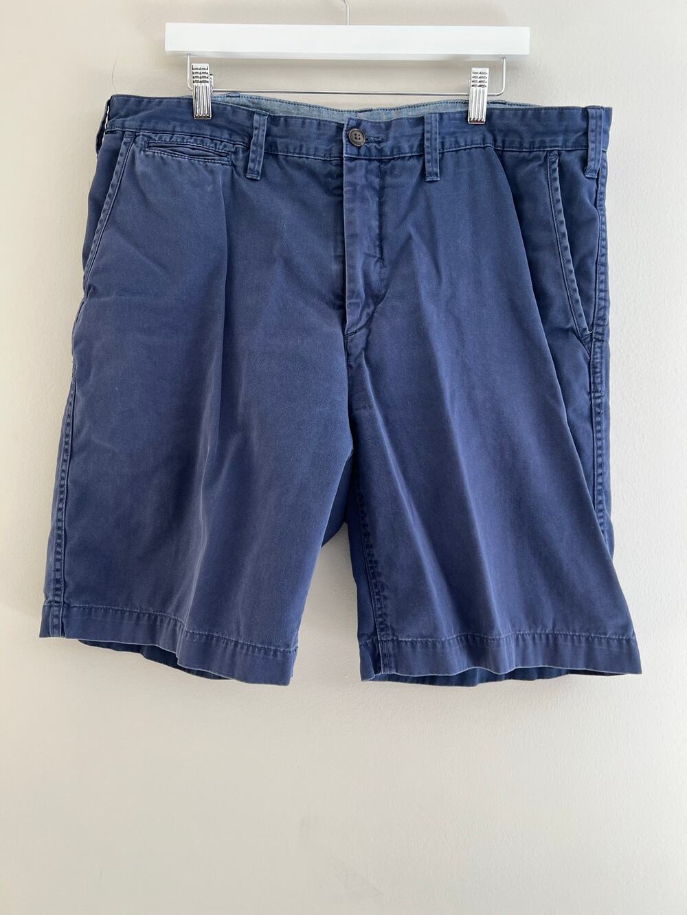 Polo Ralph Lauren Relaxed Fit Navy Blue Chino Golf Shorts Flat Front Size 38 SG